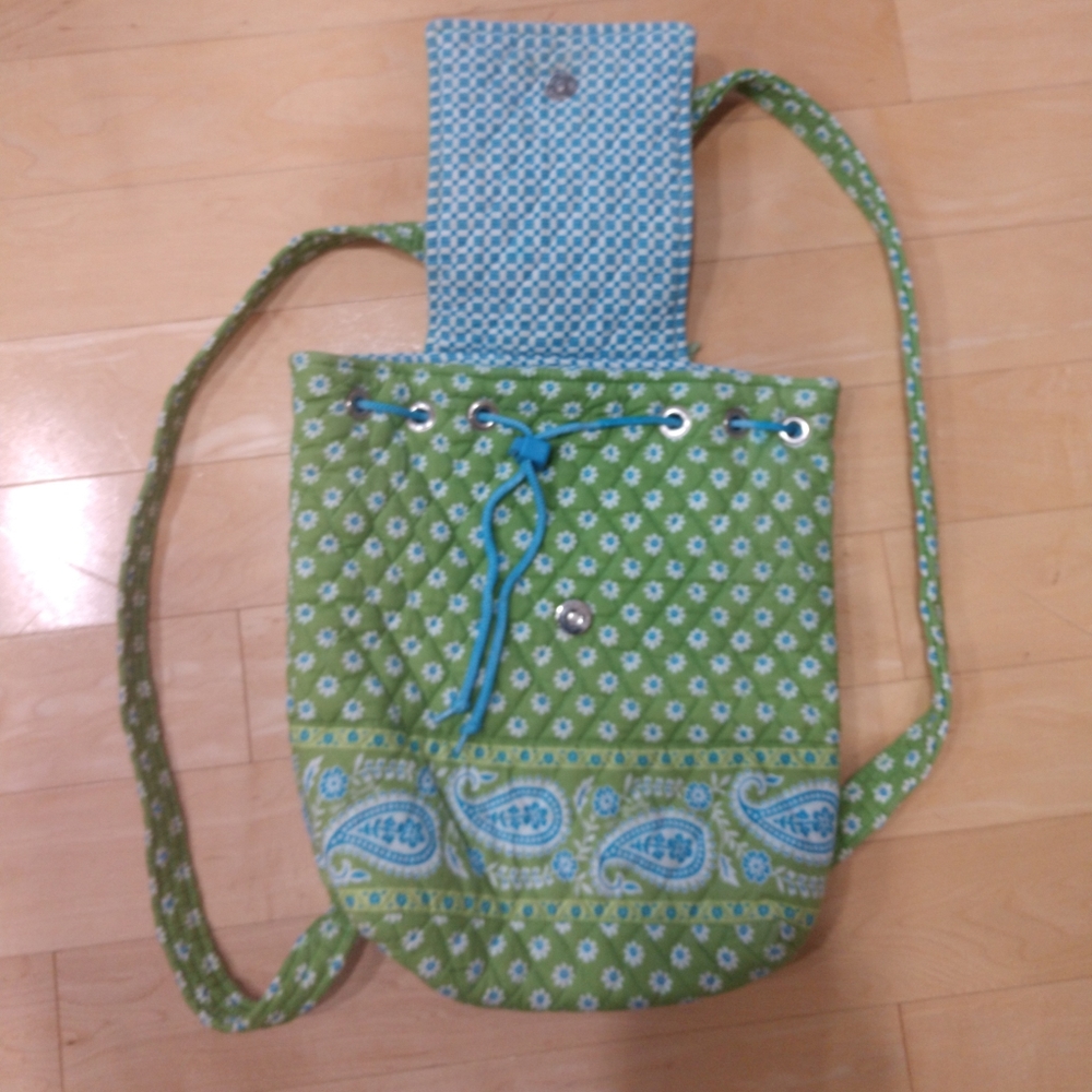 Green & Blue Vera Bradley Back Pack - Picture 6 of 8